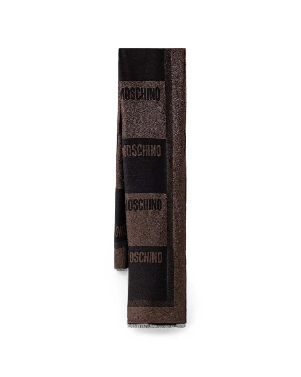 Moschino Black Logo-Intarsia Metallic-Effect Scarf