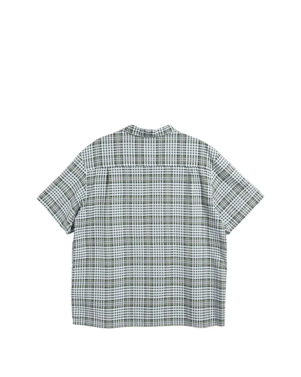 YMC Blue Malick Short-Sleeve Checked Shirt for men