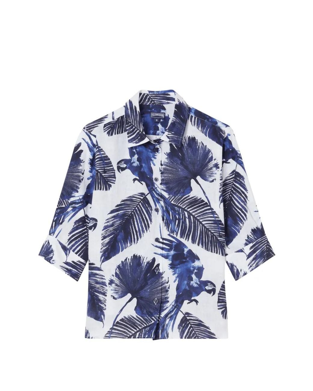 Vilebrequin Blue Laurane Papagaio Linen Shirt