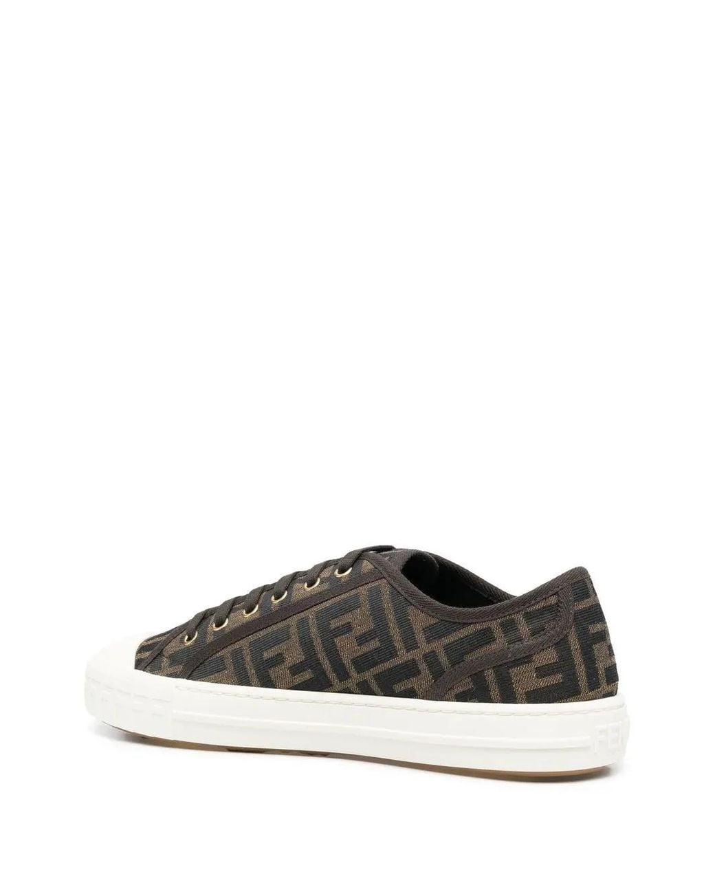 Fendi Brown Fabric Low-tops for men