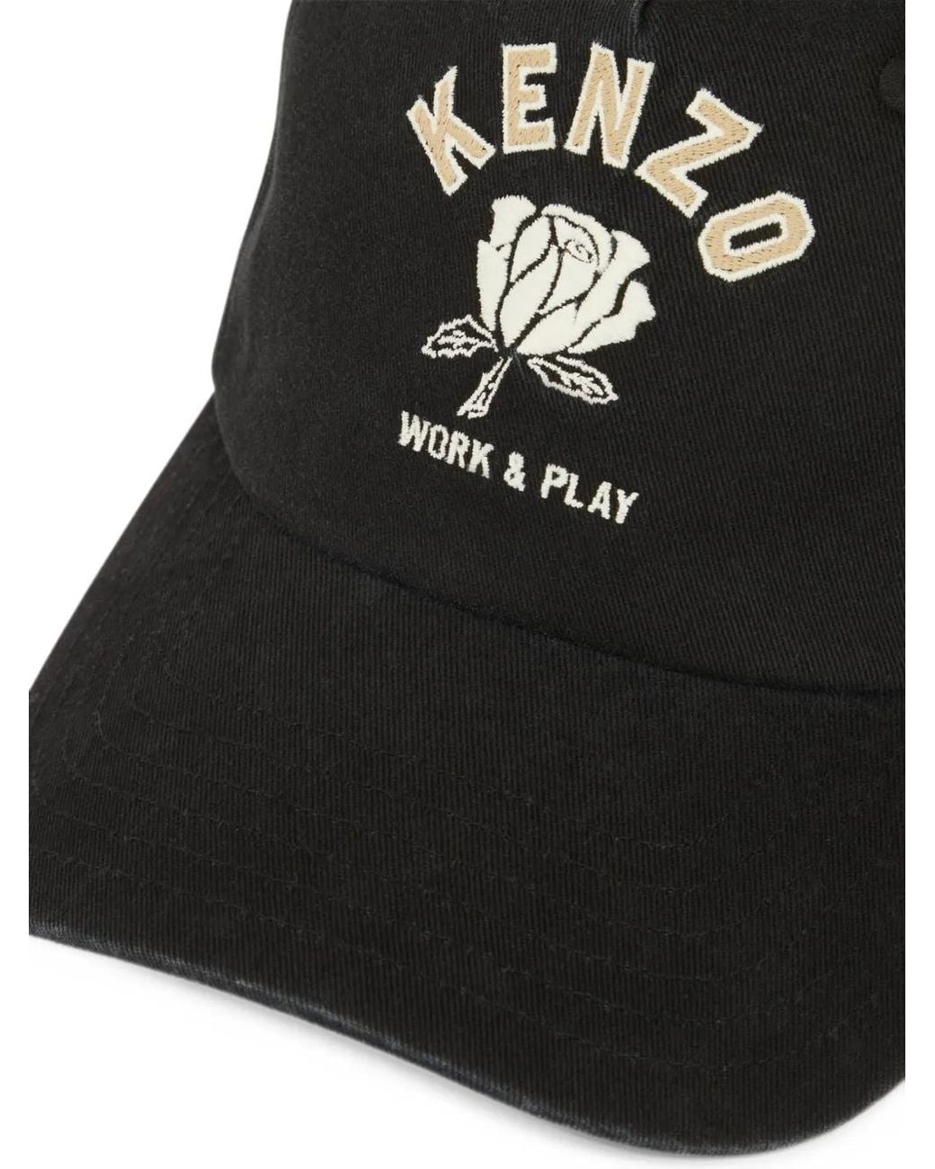 KENZO Black Casquette Work And Play En Coton for men