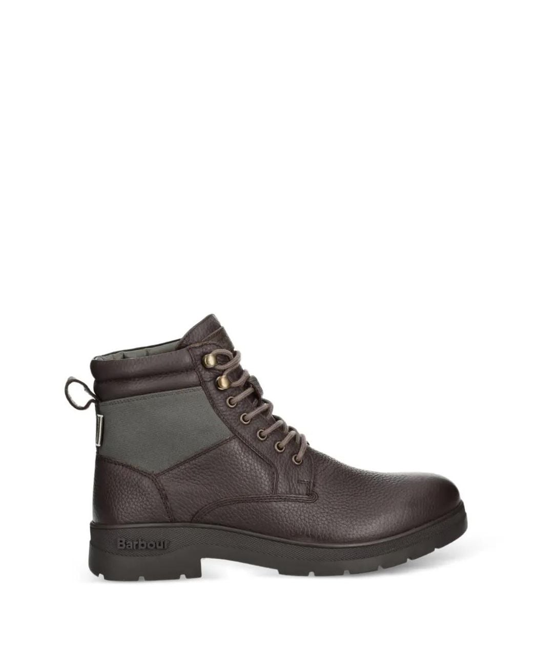 Barbour Brown Bottines Eslington À Empiècements En Cuir Grainé for men