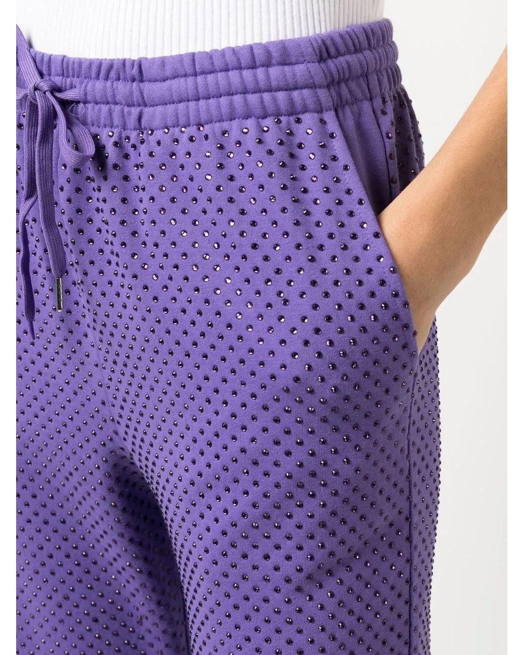 P.A.R.O.S.H. Purple Mesh-Design Cotton-Blend Trousers