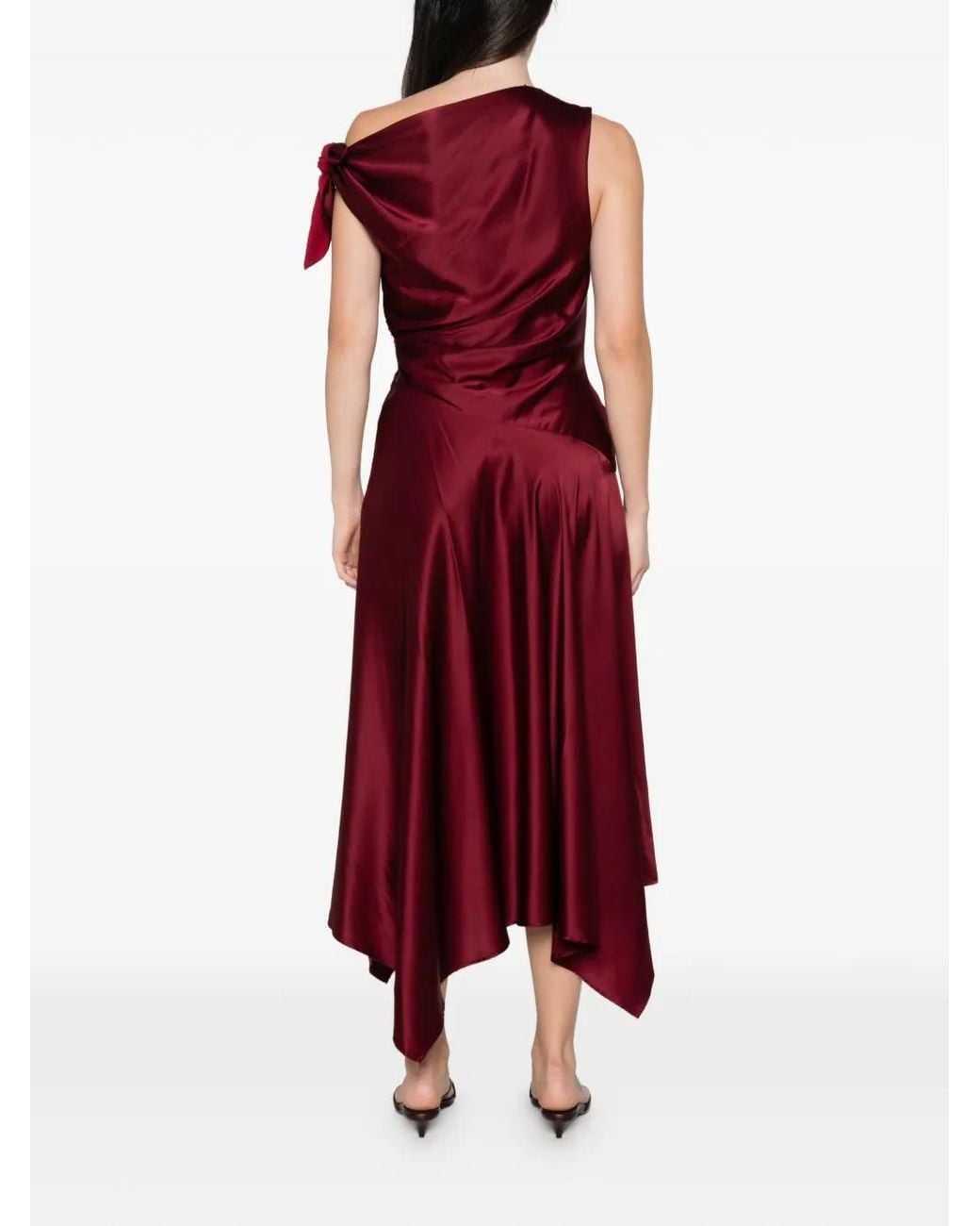 Staud Red Portia Midi Dress