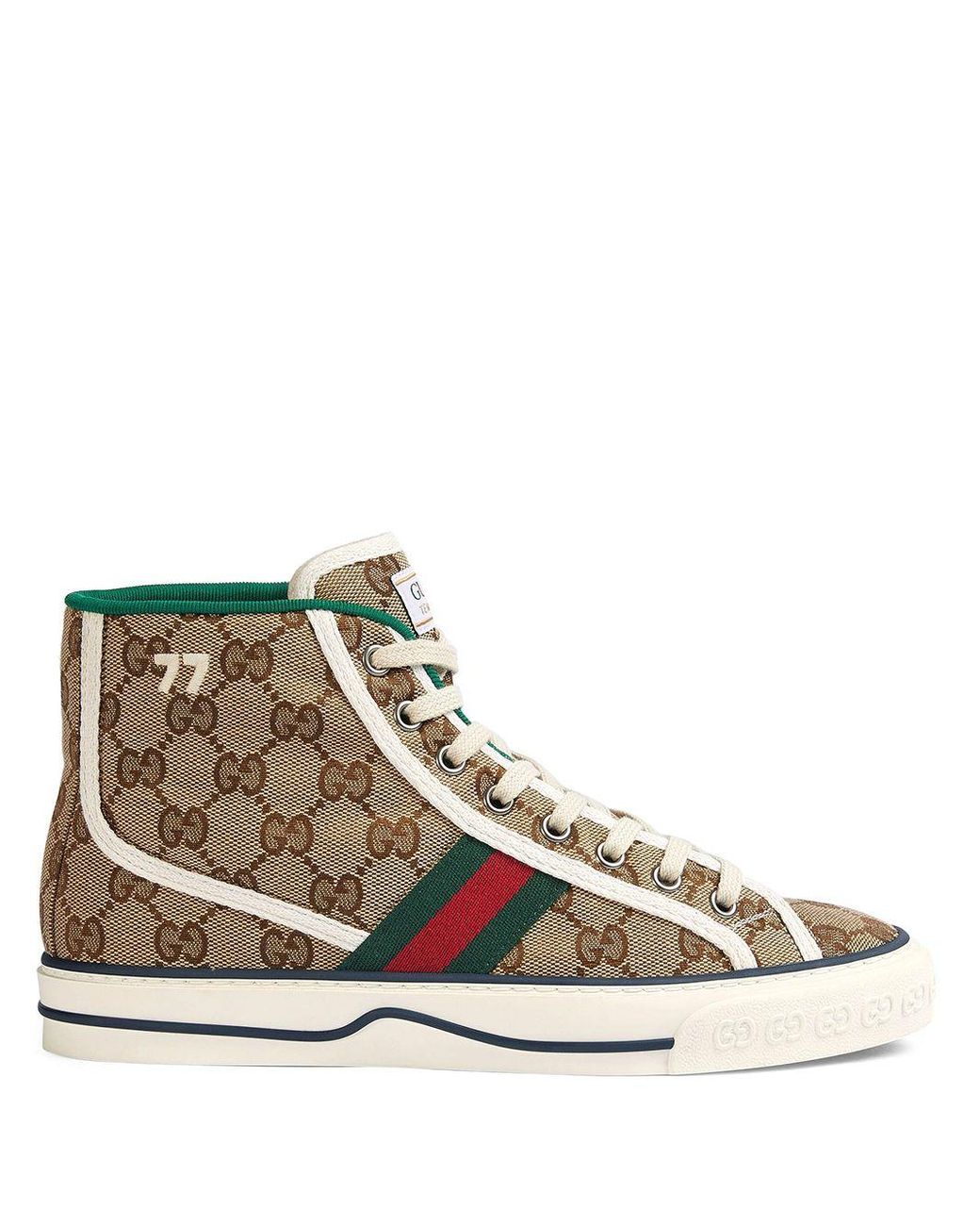 Gucci Canvas Tennis 1977 High-top Sneakers in het Naturel - Lyst