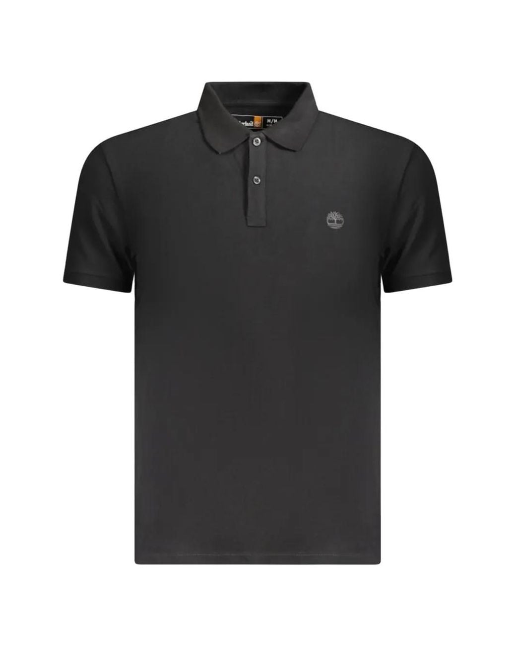 Timberland Black Logo-Embroidered Cotton Polo Shirt for men
