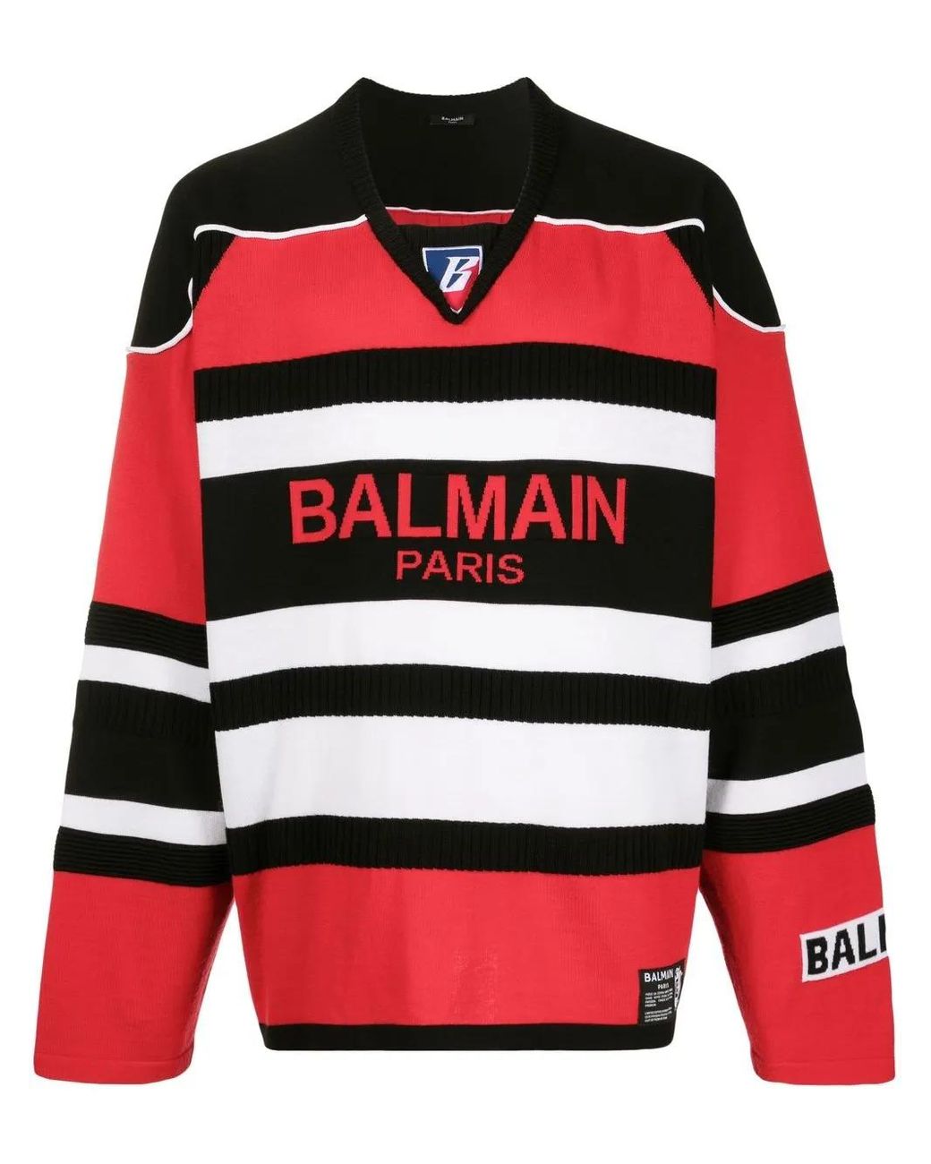 V-Neck Knitwear Balmain pour homme en coloris Red