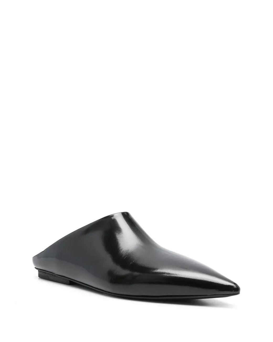 Marsèll Black Pointed-Toe Flat Leather Mules