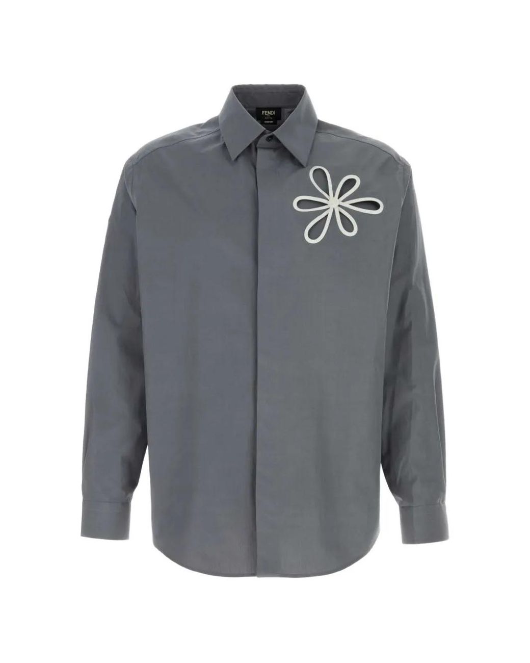 Fendi Gray Long Sleeves Shirt for men