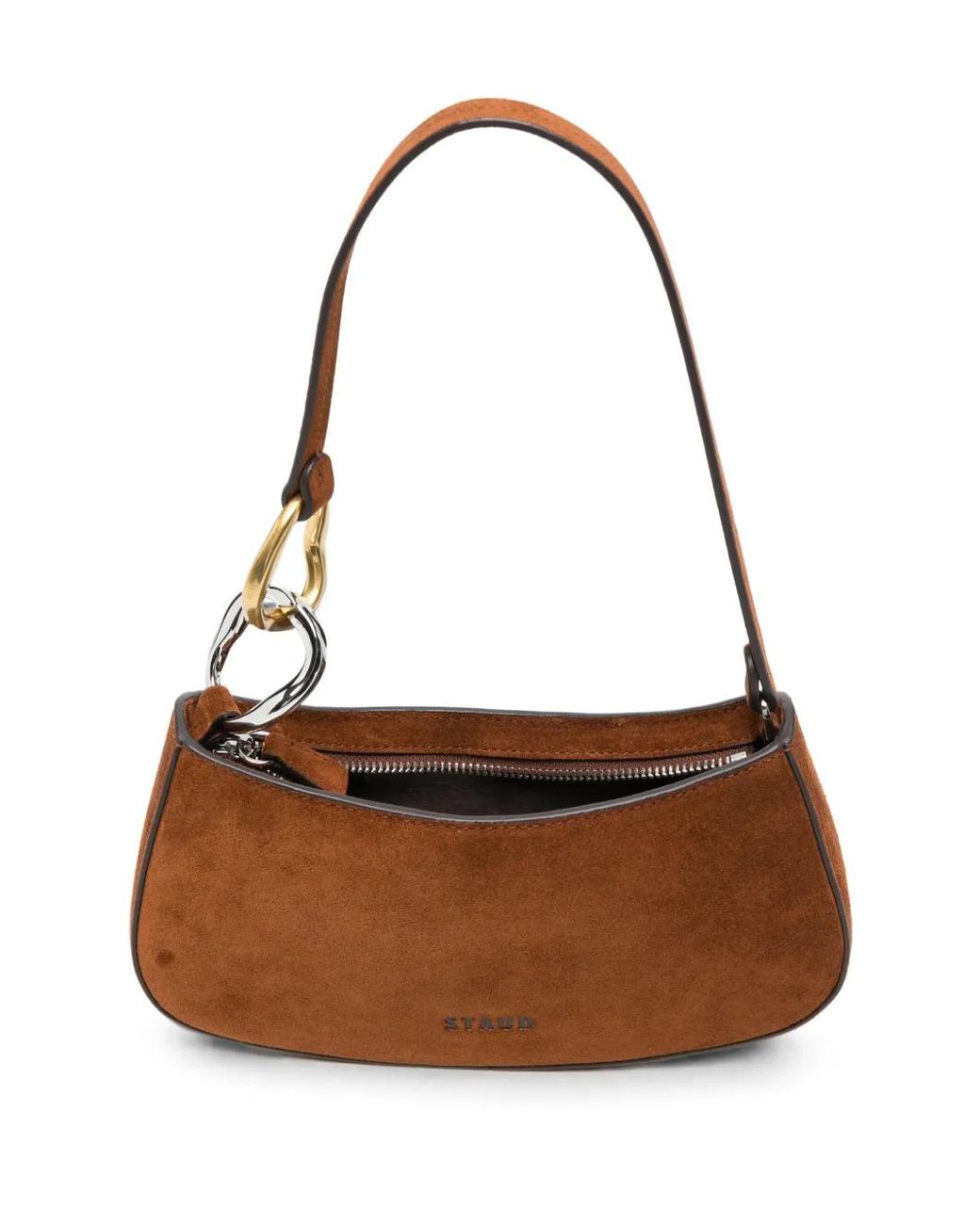 Staud Brown Ollie Suede Shoulder Bag