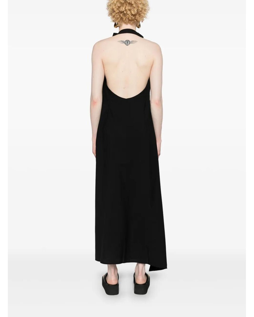 Rohe Black Halterneck Virgin Wool Maxi Dress