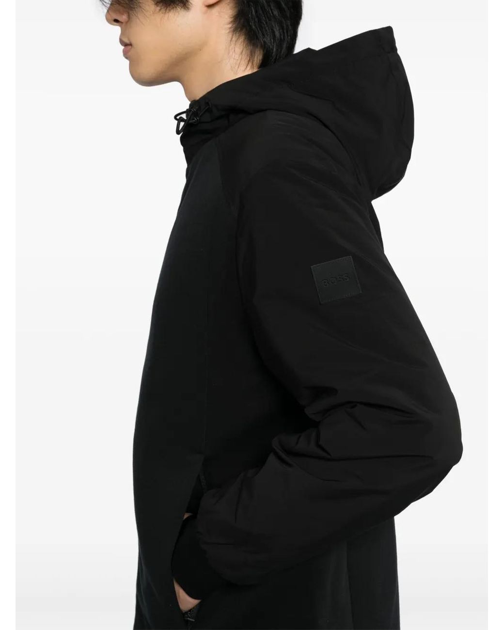 Boss Black Hooded Padded Jacket for men