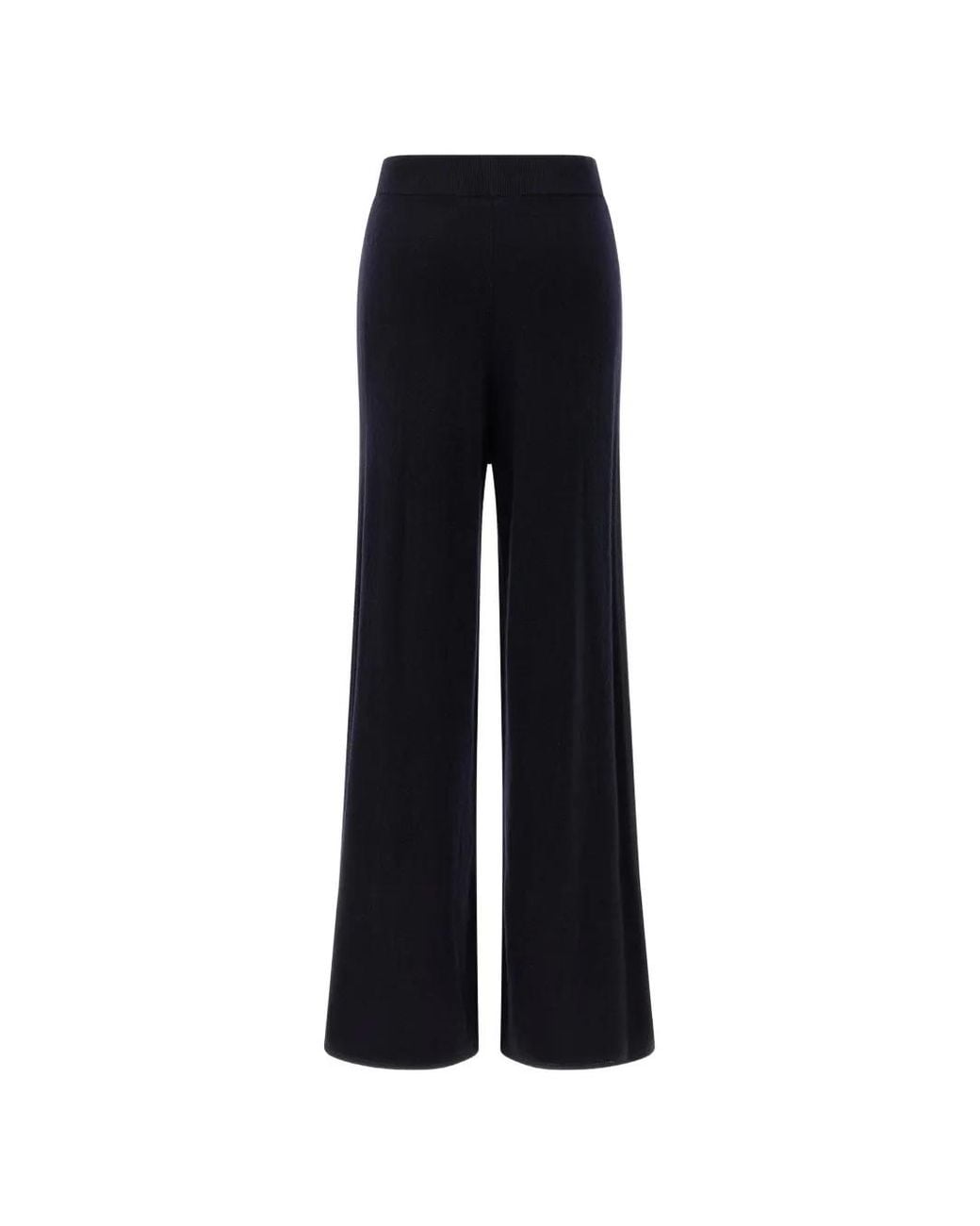 Max Mara Black Pantalon Piega En Maille Nervurée