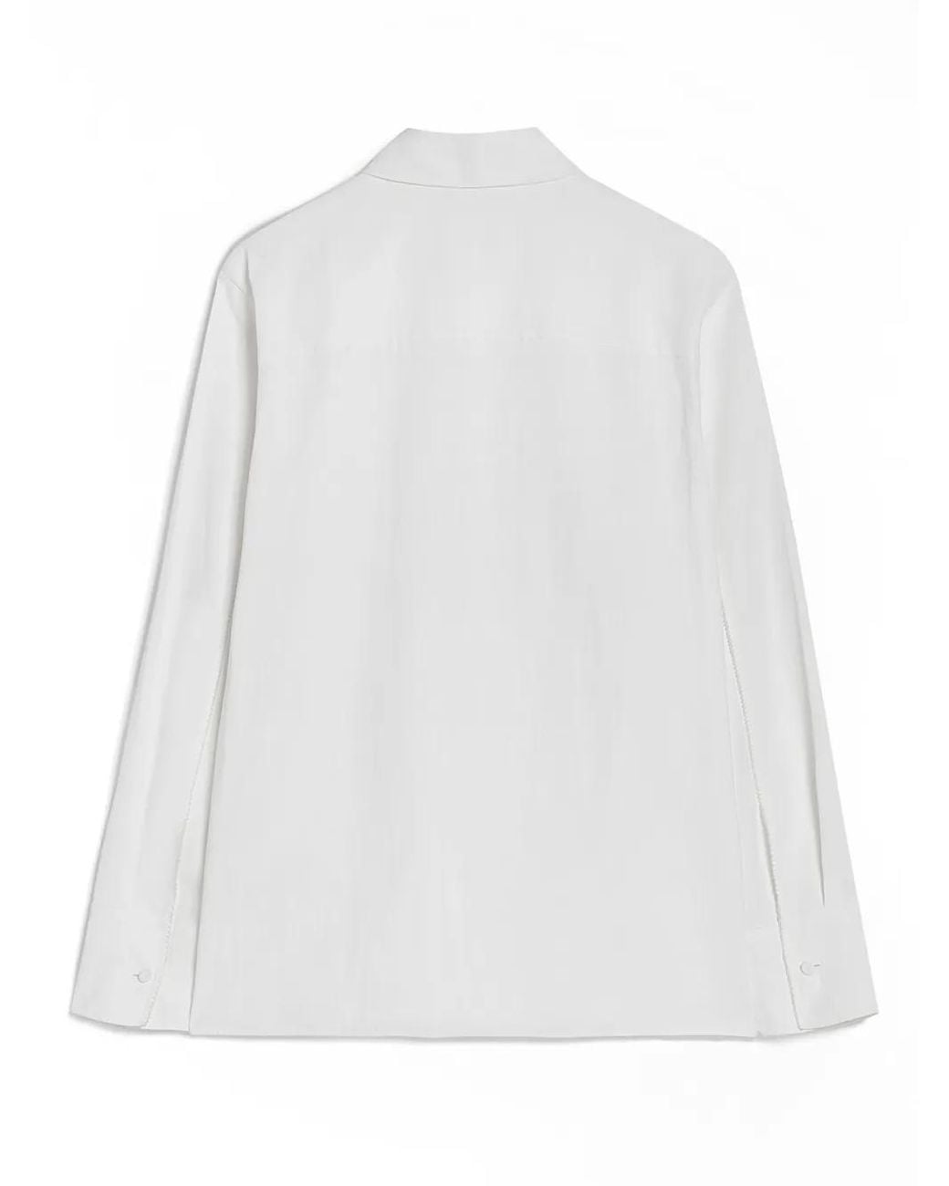 Jil Sander White Pleated Long Sleeves Shirt