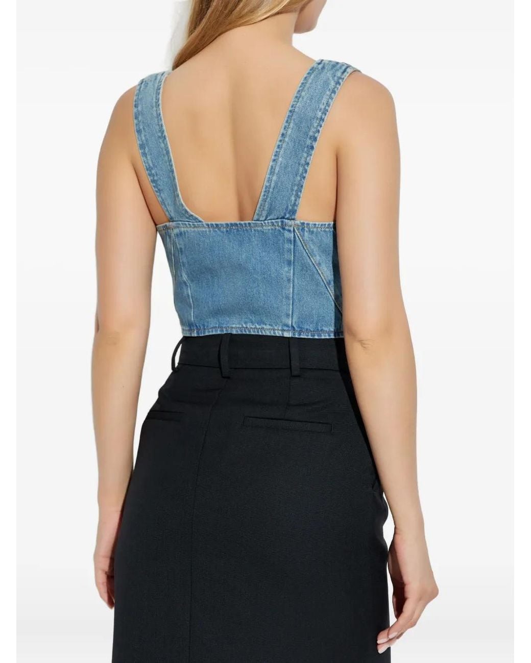 IRO Blue V-Neck Denim Top