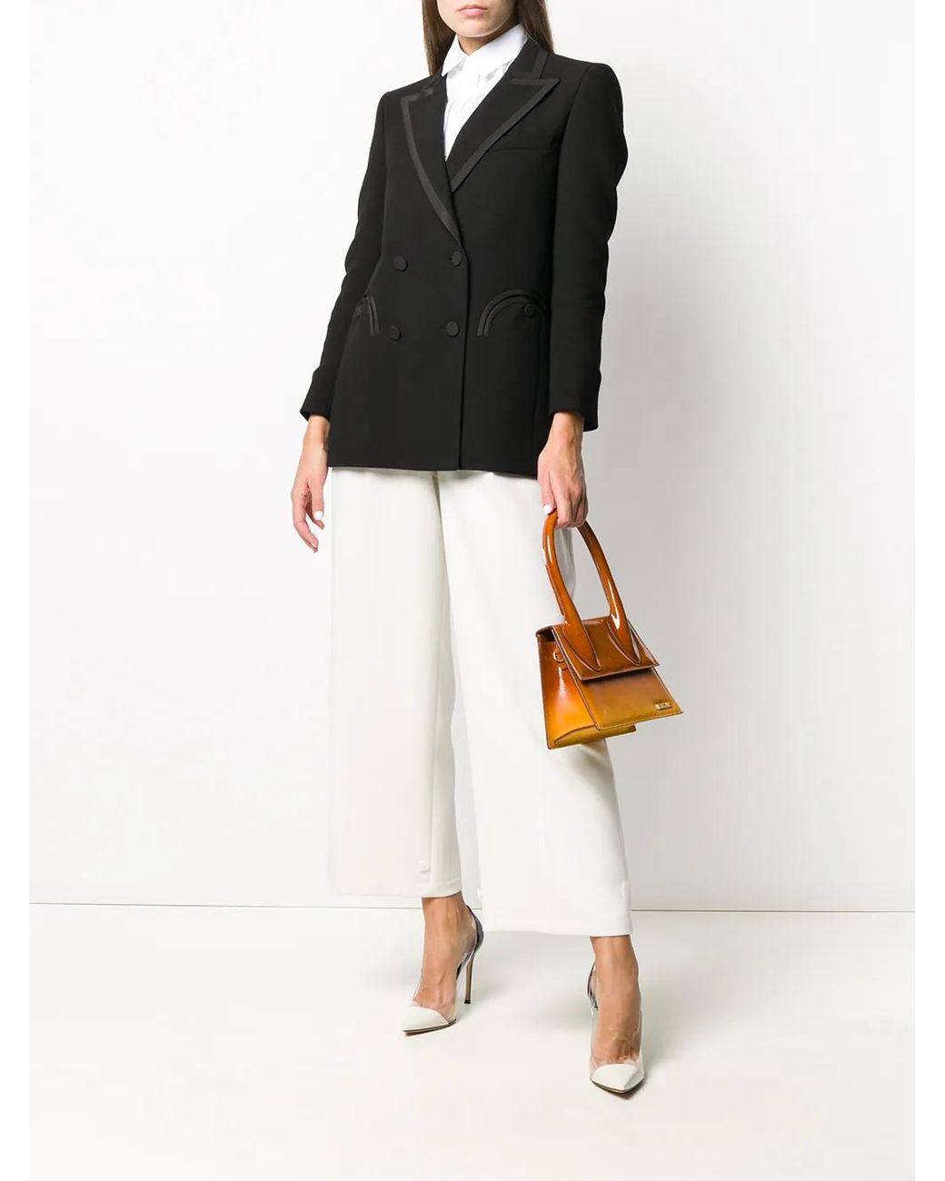 Blazé Milano Black Double-Breasted Silk Blazer