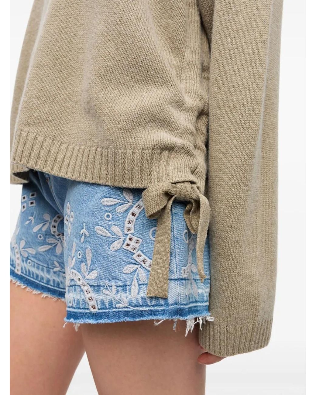 Ganni Natural Drawstring Sweater