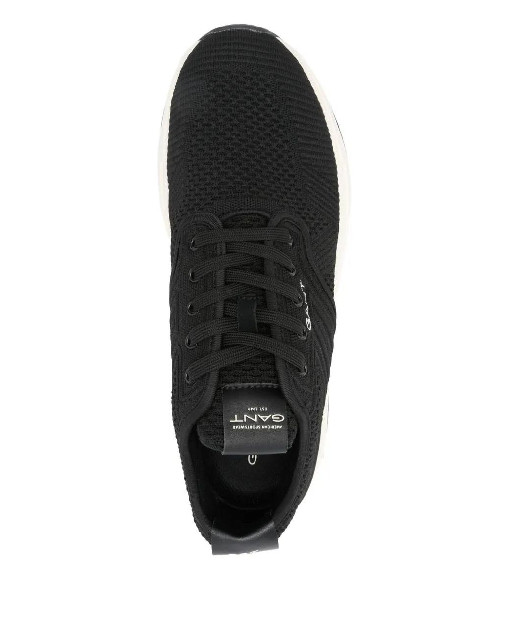 Gant Black Jeuton Textured-Knit Sneakers for men