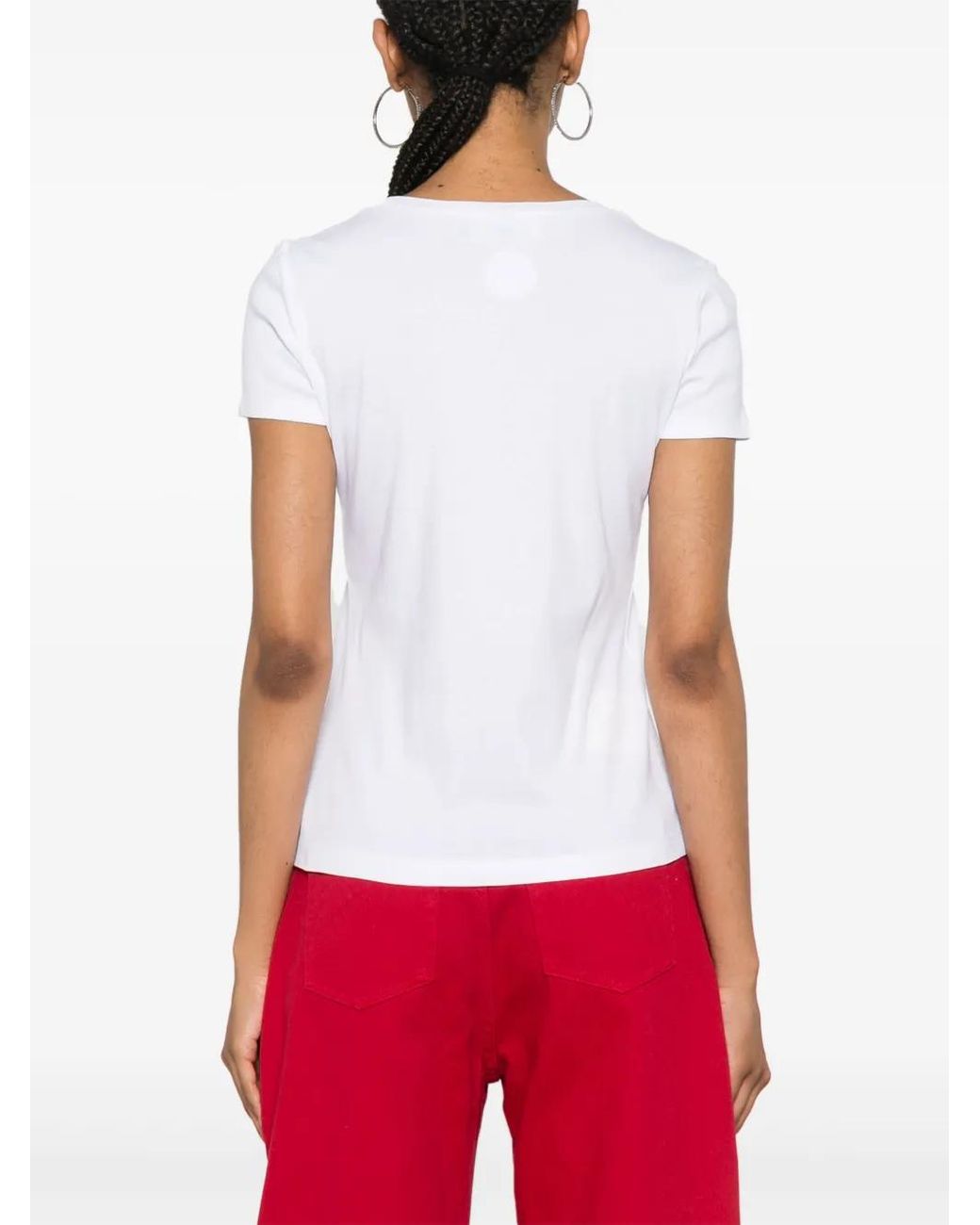 DSquared² White Appliqué-Logo Cotton T-Shirt