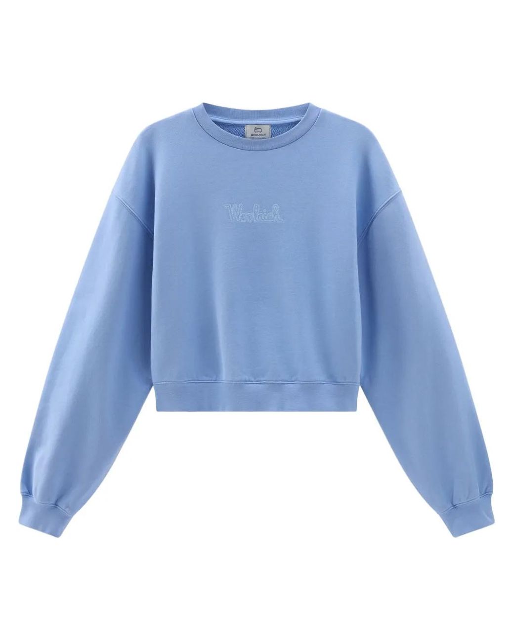 Woolrich Blue Logo-Embroidered Cotton Sweatshirt