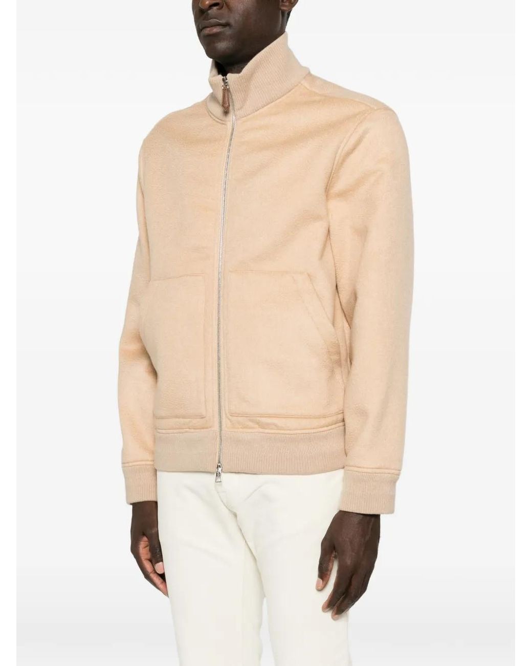 Jacob Cohen Natural Cashmere Zip-Up Jacket for men