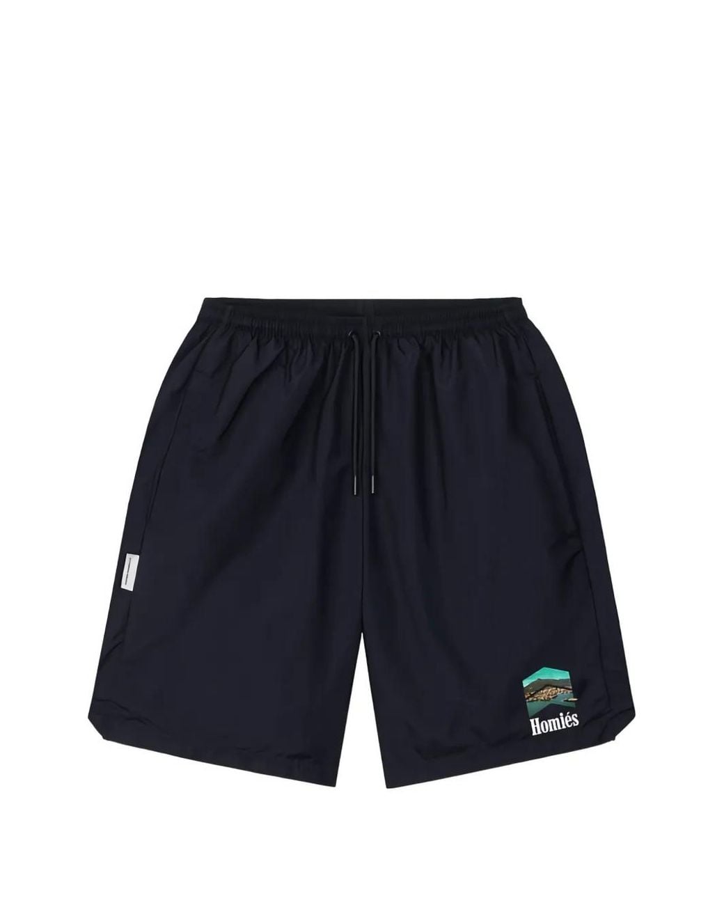 Homies Marbella Blue Racing Logo-Detail Shorts for men