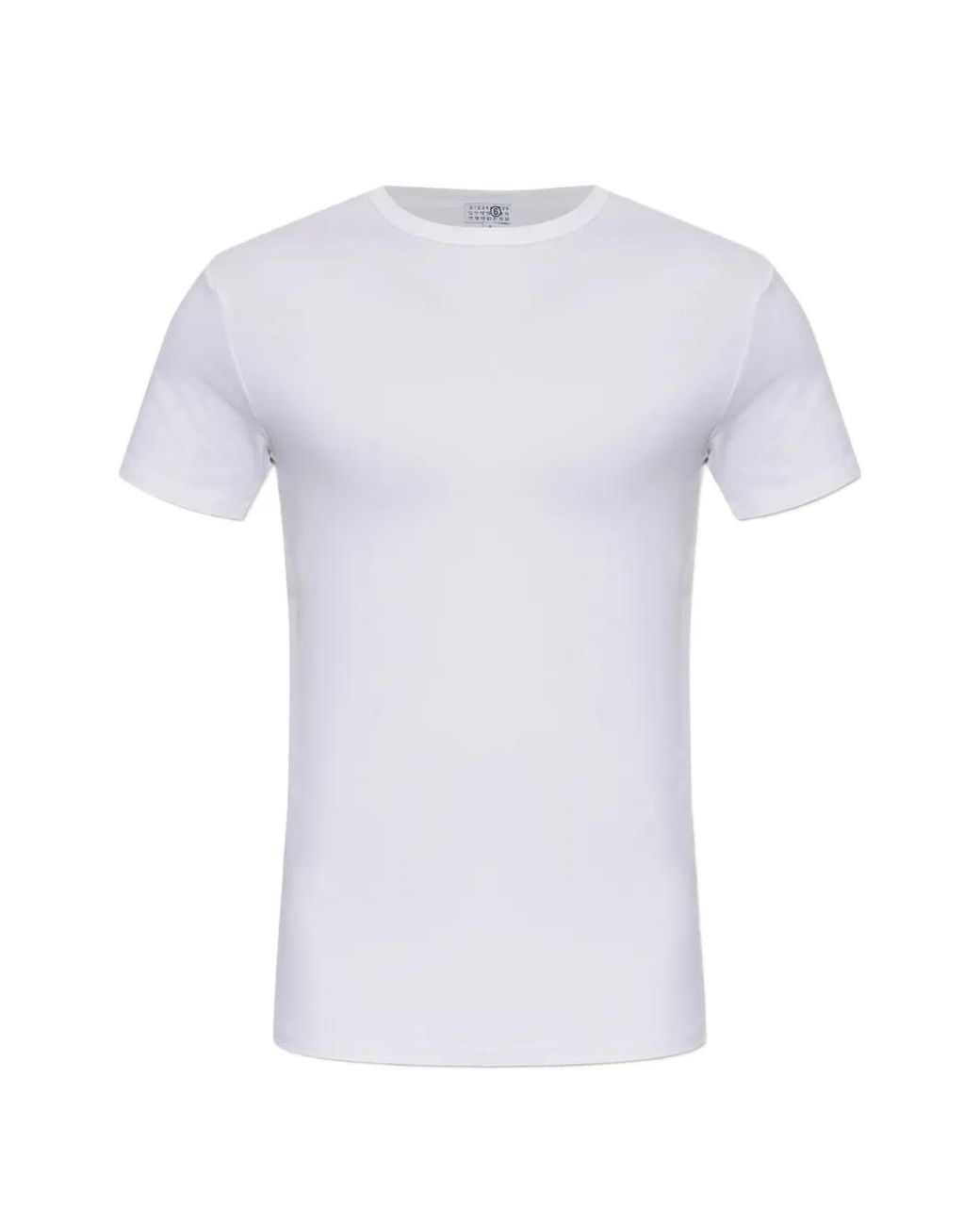 MM6 by Maison Margiela White Logo-Patch T-Shirt for men