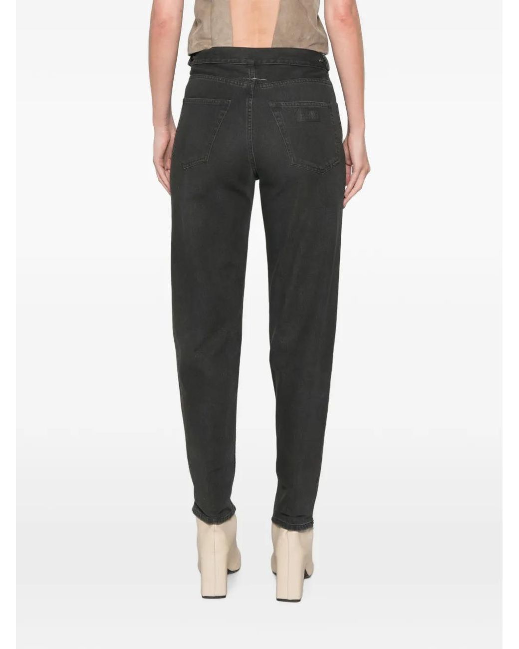 MM6 by Maison Margiela Black Side-Zip Straight-Leg Jeans