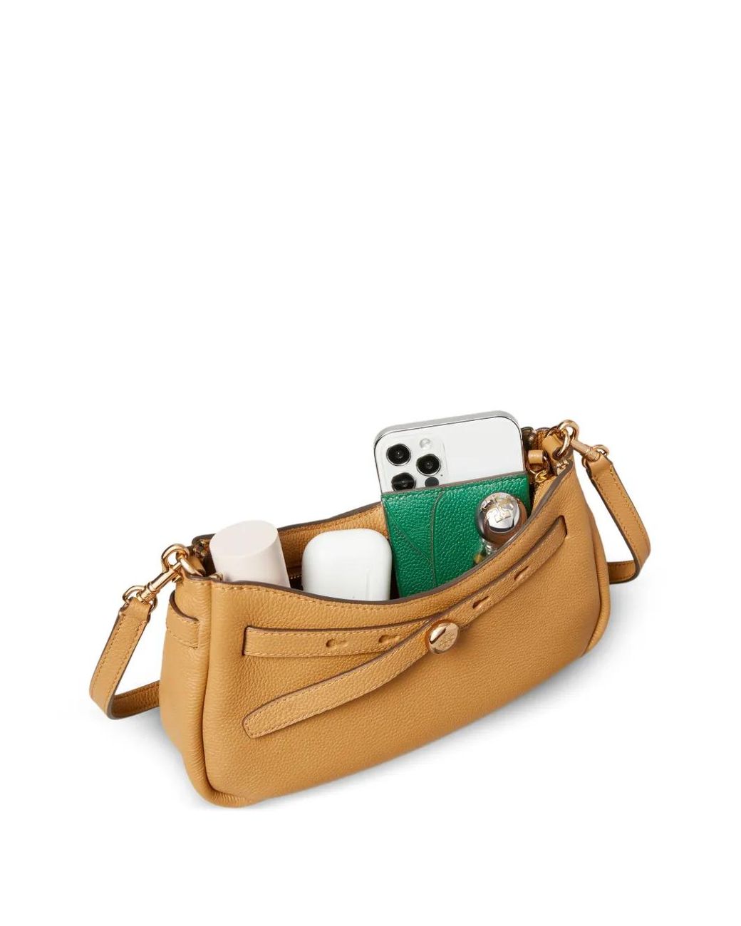 Tory Burch Natural Romy Zip Top Crossbody