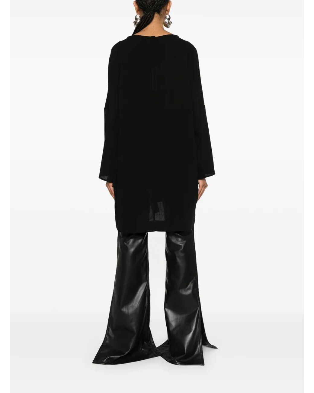 Rick Owens Phleg Mini Blouse Van Scheerwol in het Black