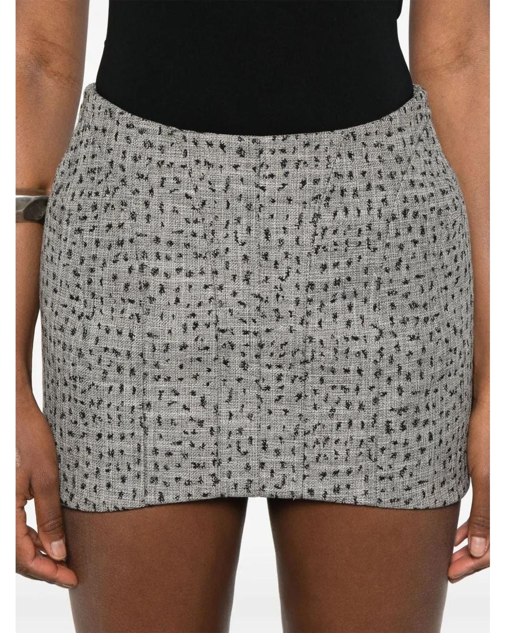 Mugler Gray Dotted Tailored Mini
