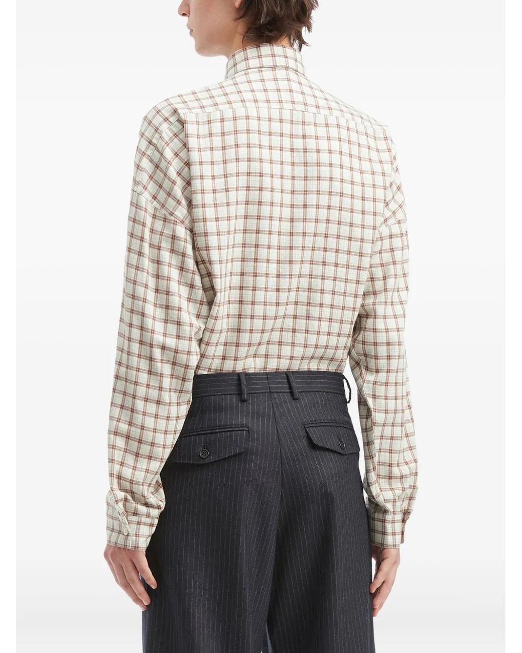 sunflower White Check-Print Pocket Shirt for men