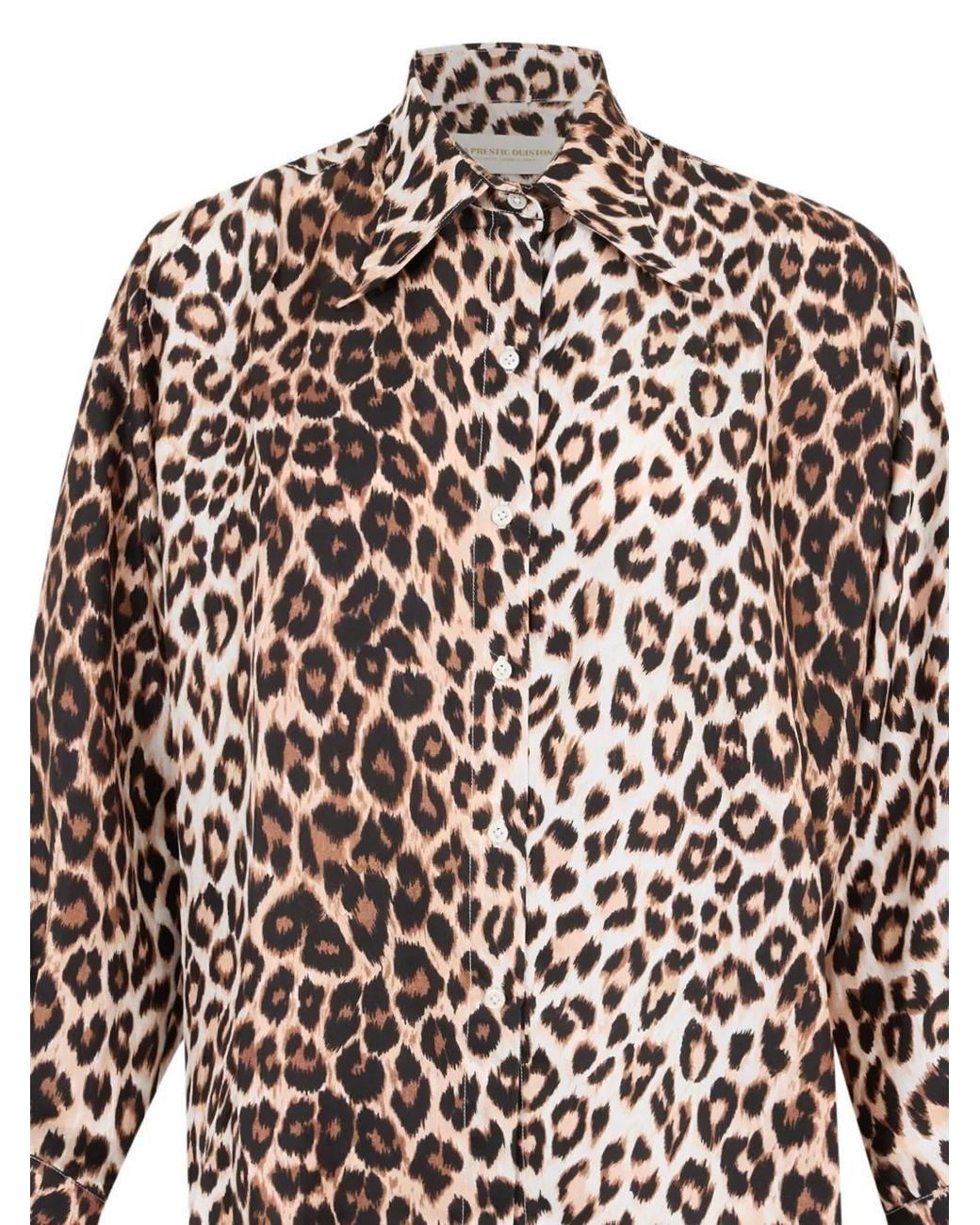 La Prestic Ouiston White Panther-Print Shirt