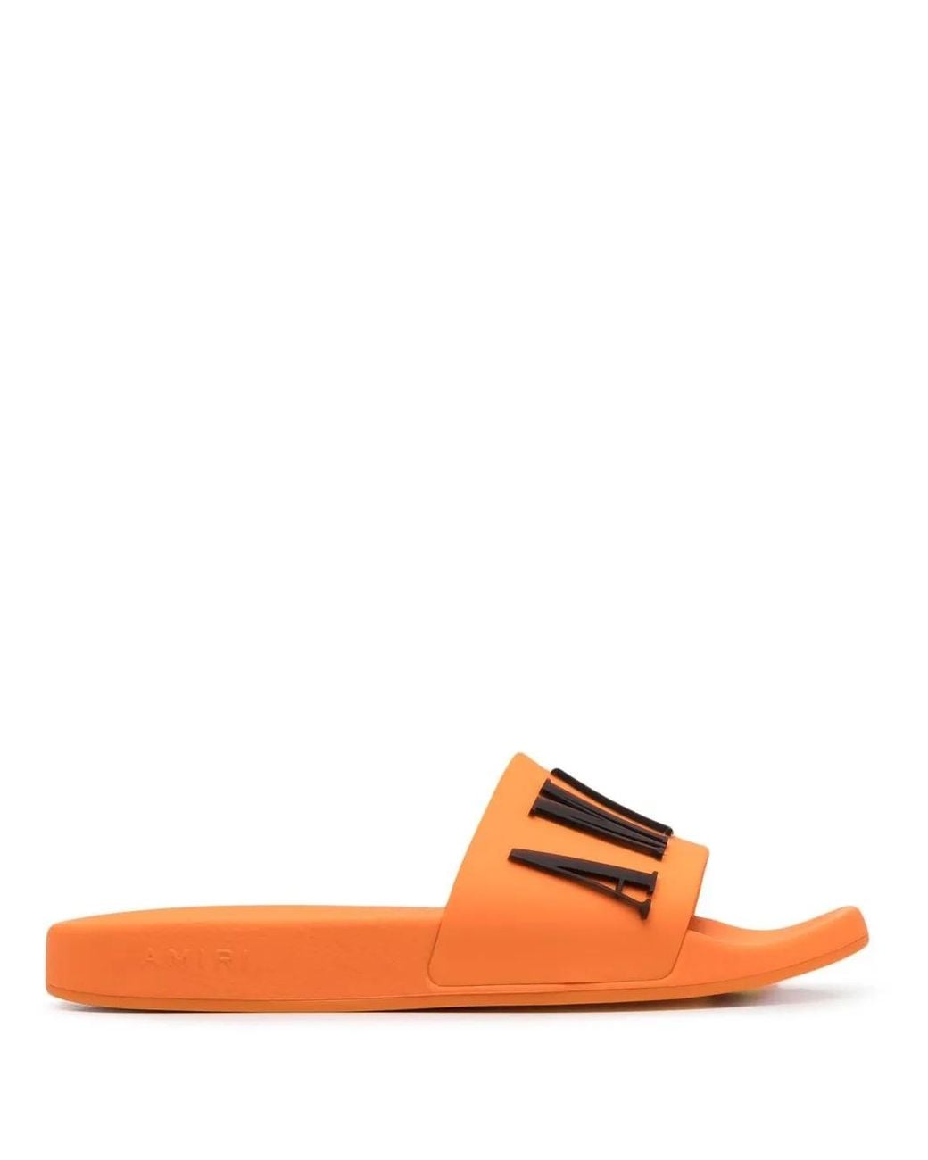 Amiri Orange Logo-Embossed Slides for men