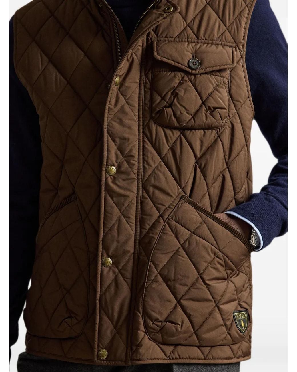Polo Ralph Lauren Brown Gilet Matelassé The Beaton for men