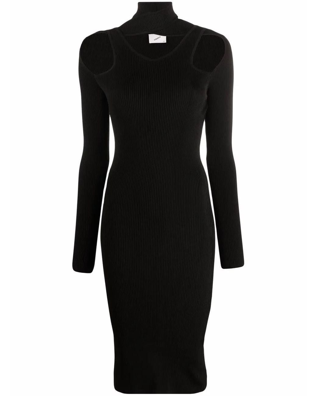 Coperni Black Cut-Out Midi Dress