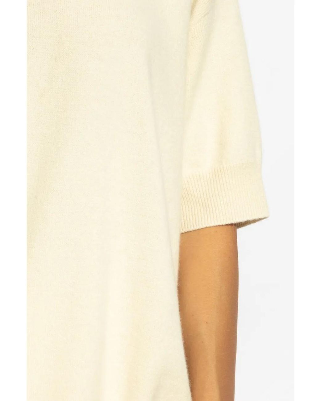 Jil Sander Natural Crew-Neck Knitted T-Shirt