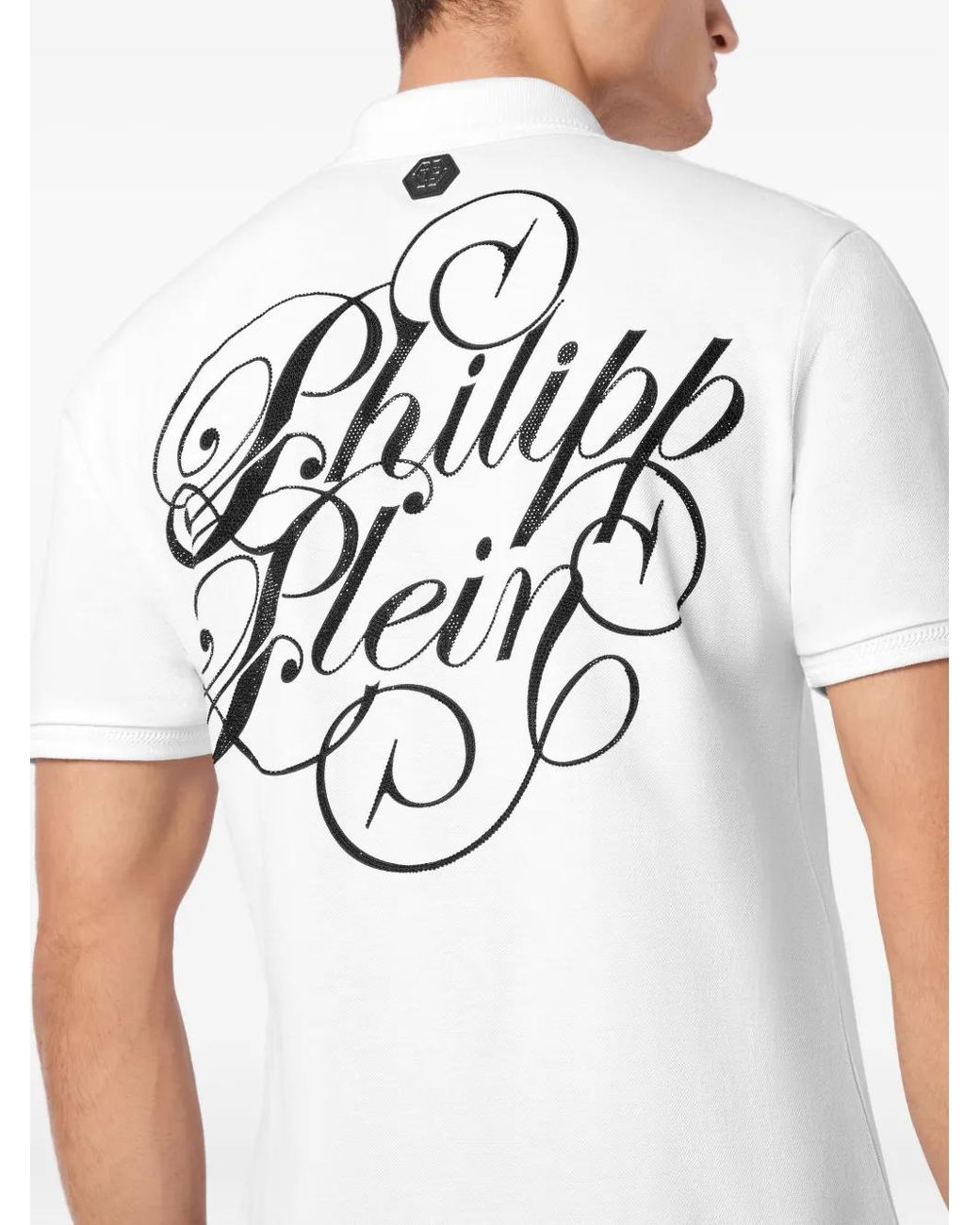 Philipp Plein Coursive Poloshirt in het White voor heren