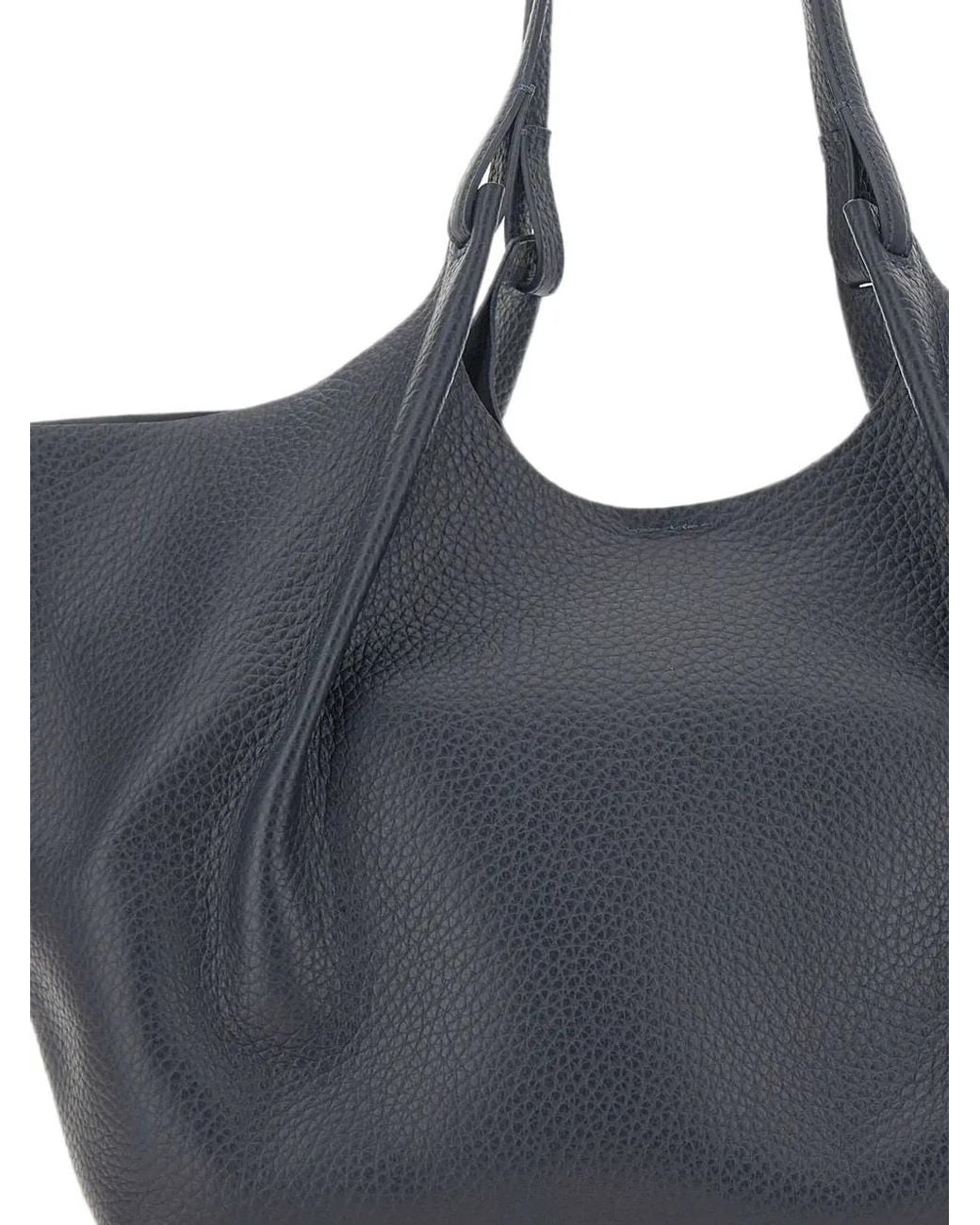 Gianni Chiarini Blue Dua Hammered Leather Shoulder Bag