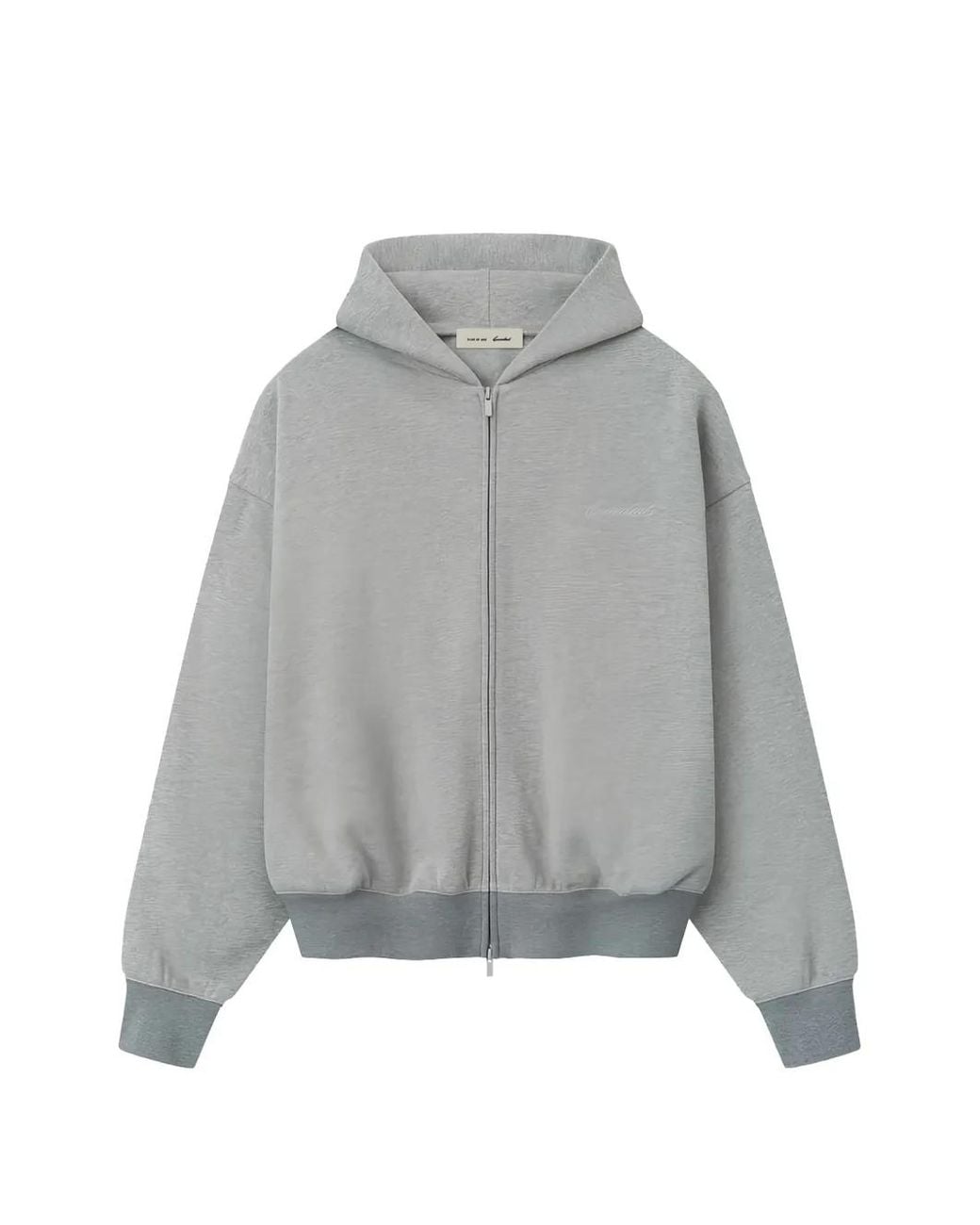 Fear Of God Gray Essentials Logo-Embroidered Hoodie for men