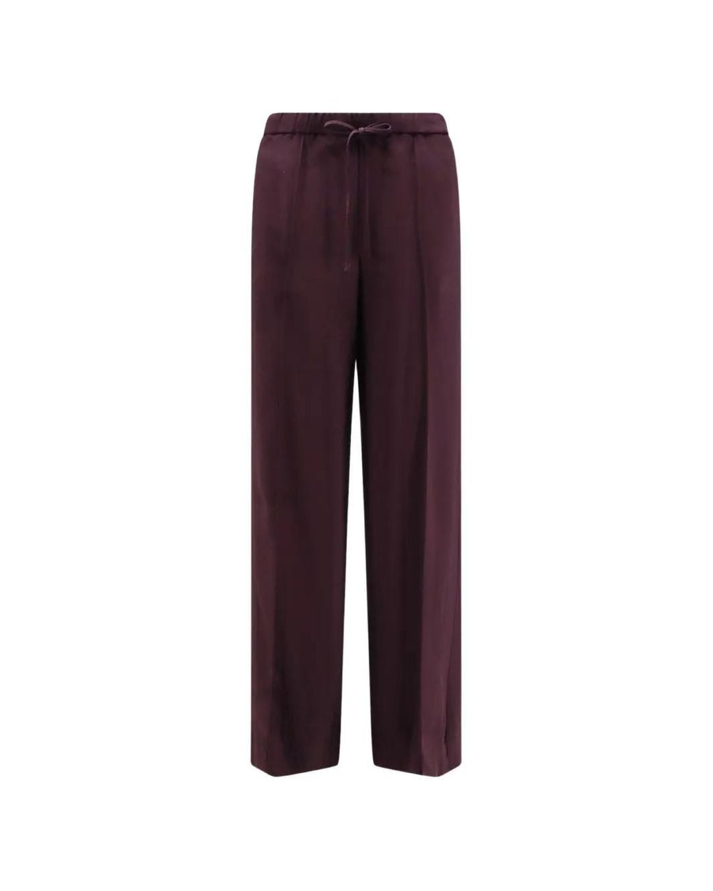 Vince Purple Drawstring-Waist Satin Trousers