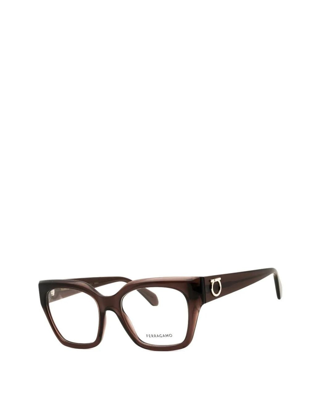 Ferragamo Eyewear Black Rectangle-Frame Glasses