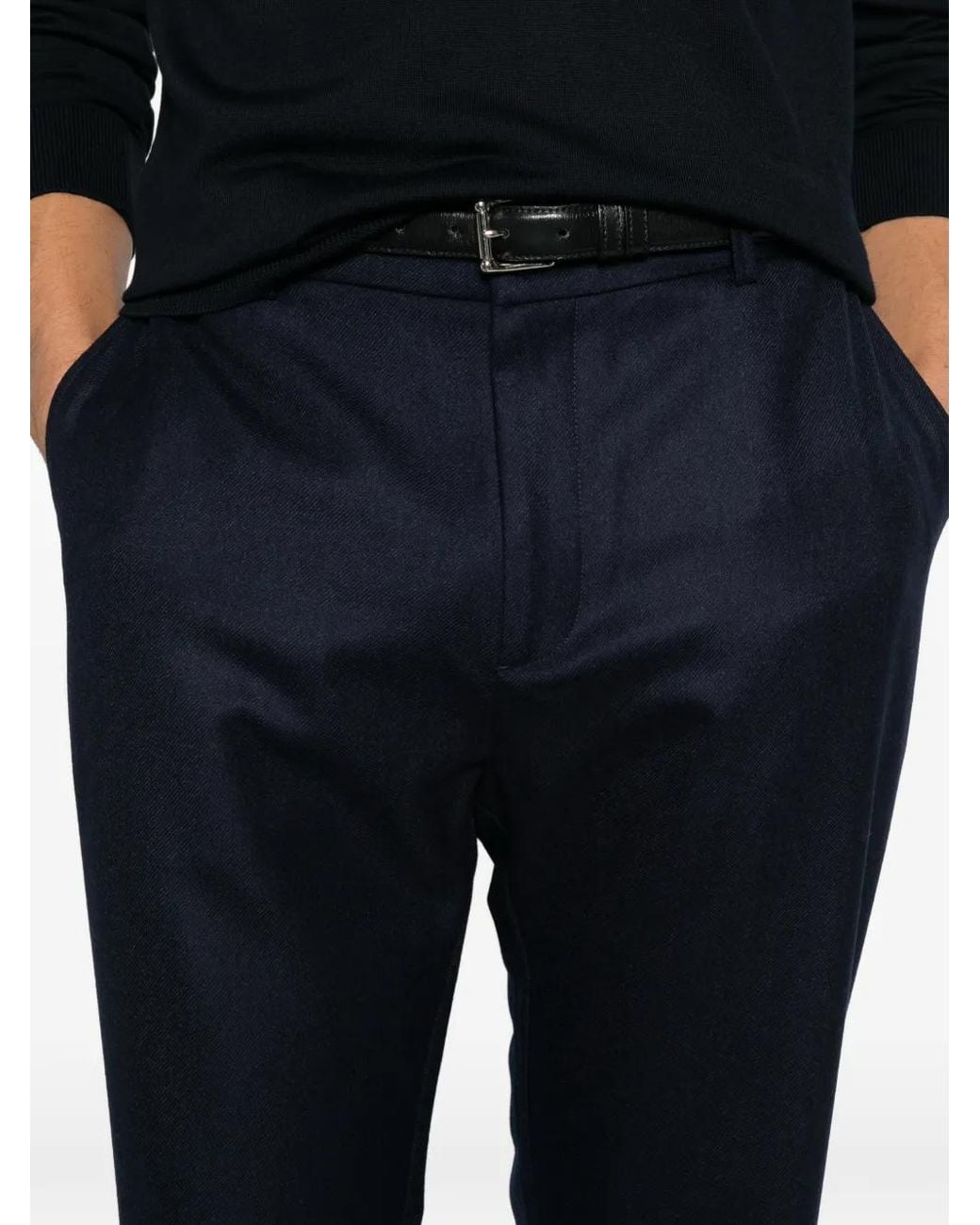 Alberto Gozzi Blue Turn-Up Cuff Trousers for men