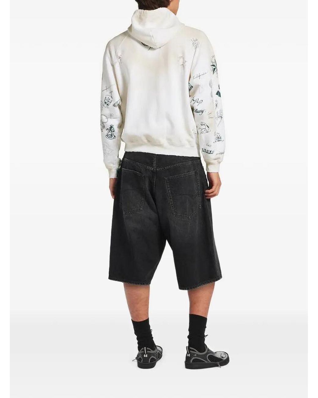 Balenciaga White Classic Ink Zip-Up Hoodie for men