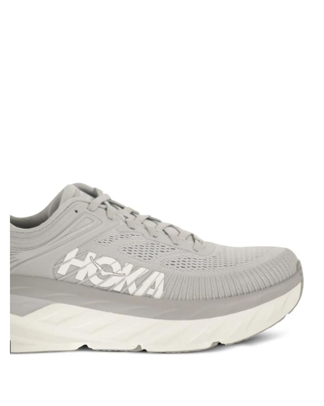 Hoka One One White Bondi Lace-Up Sneakers for men