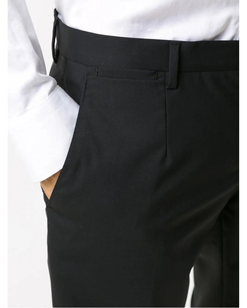 Dolce & Gabbana Black Straight Tailored Trousers for men