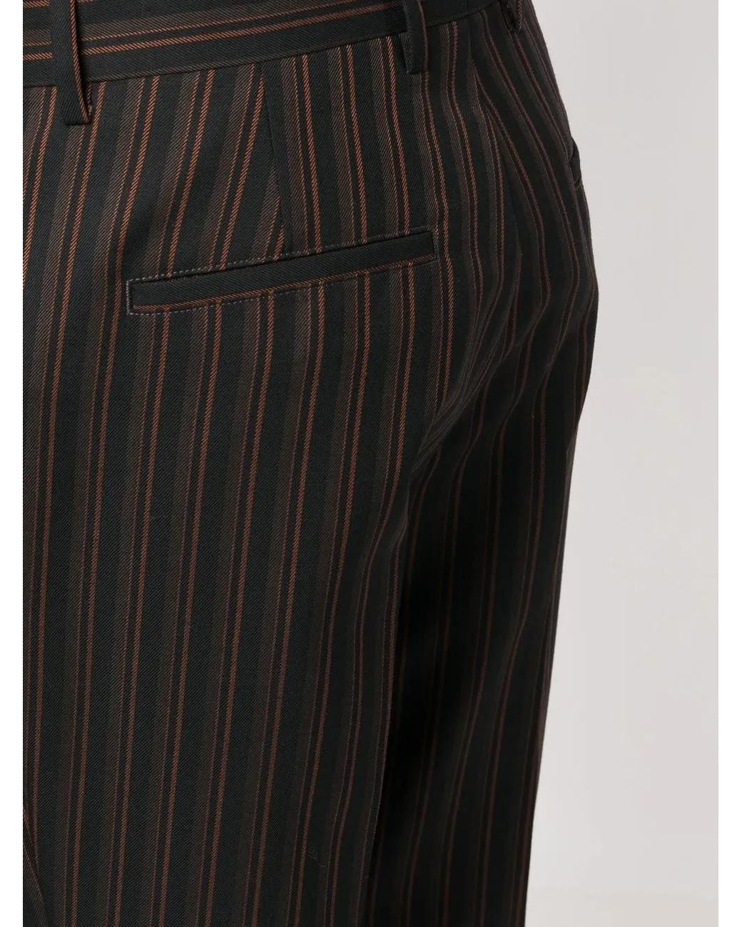 Ambush Black Striped Tailored Wool Trousers for men