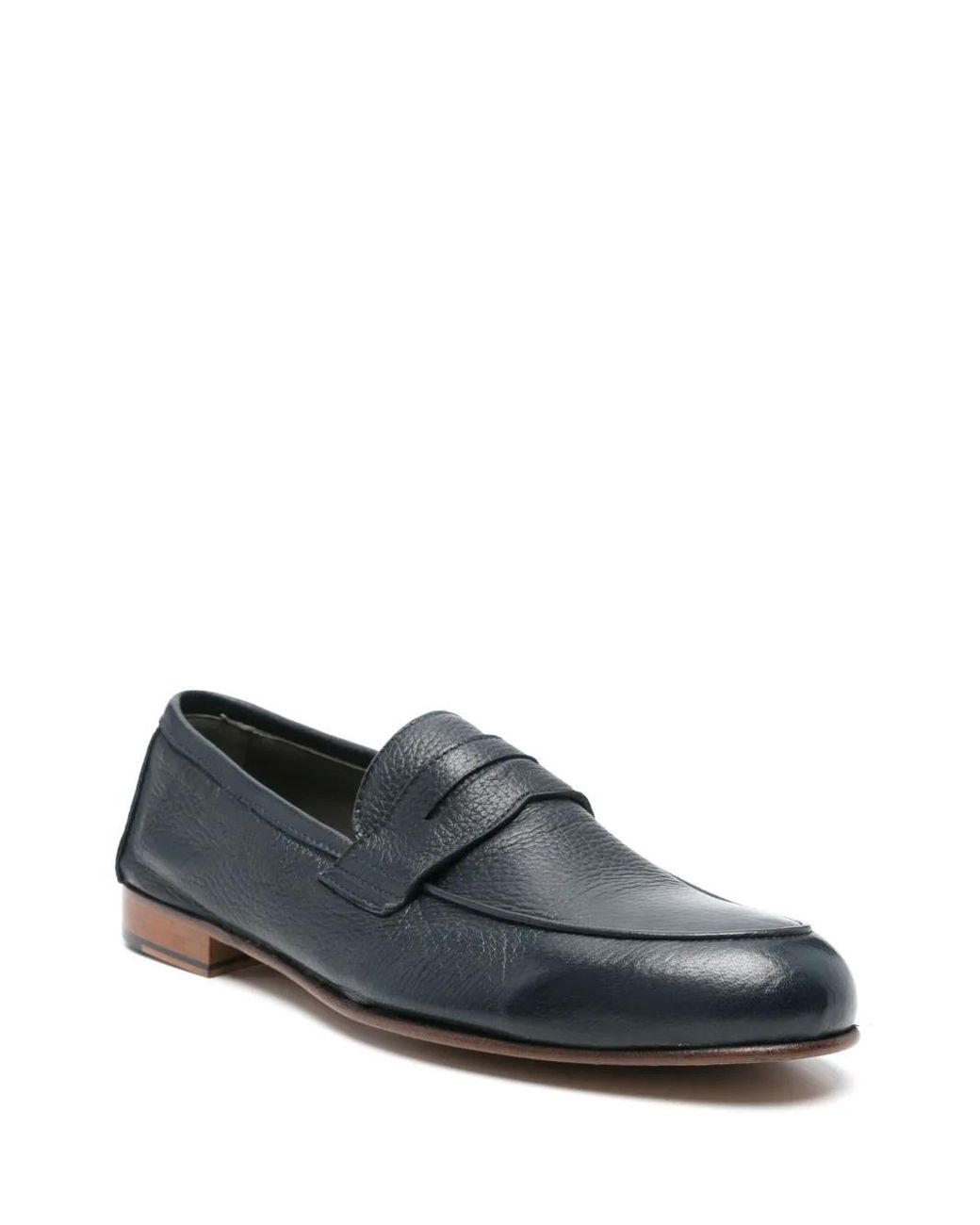 Corneliani Gray Leather Loafers for men