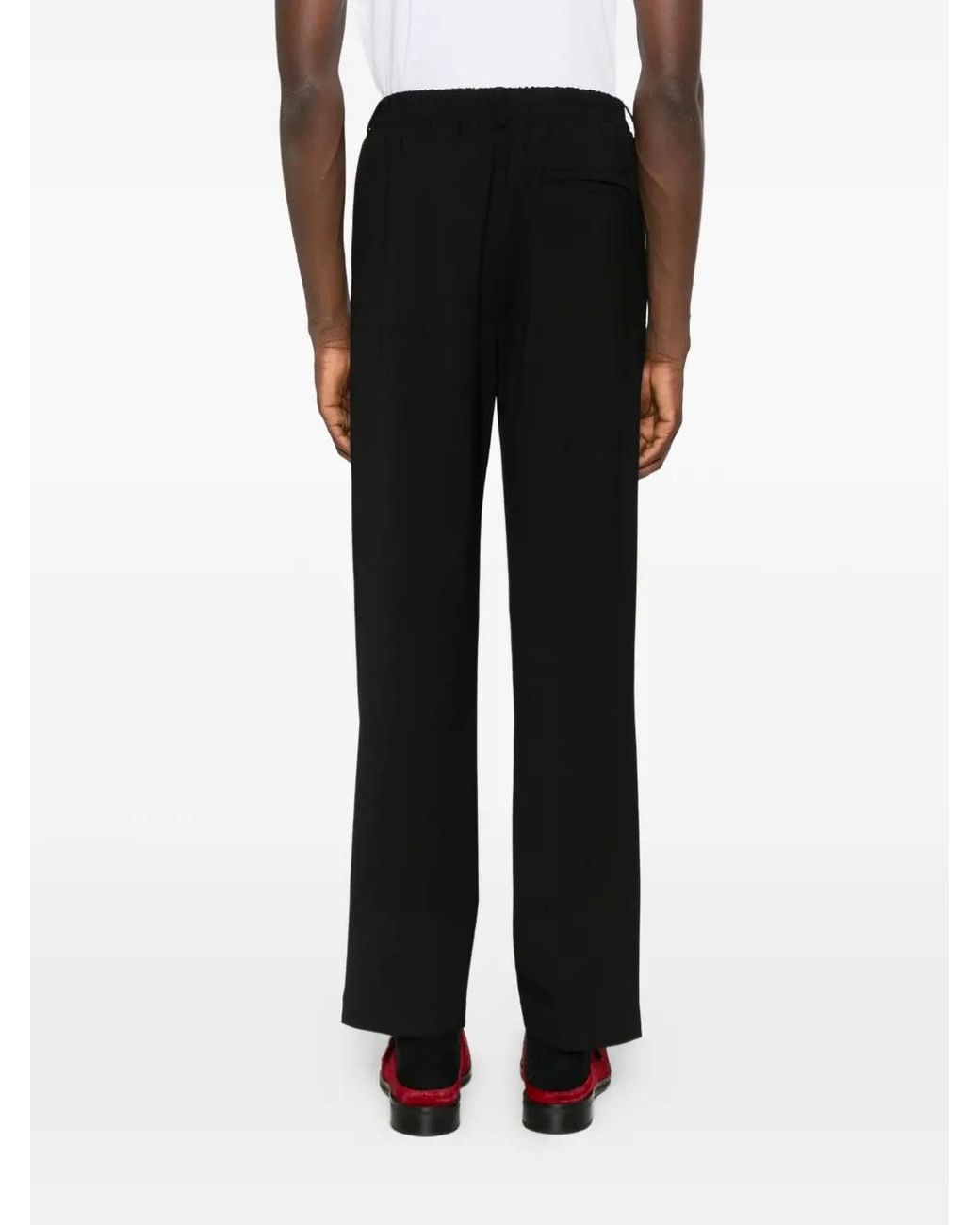 MEDEA Black Side Seam Pockets Wool Trousers for men