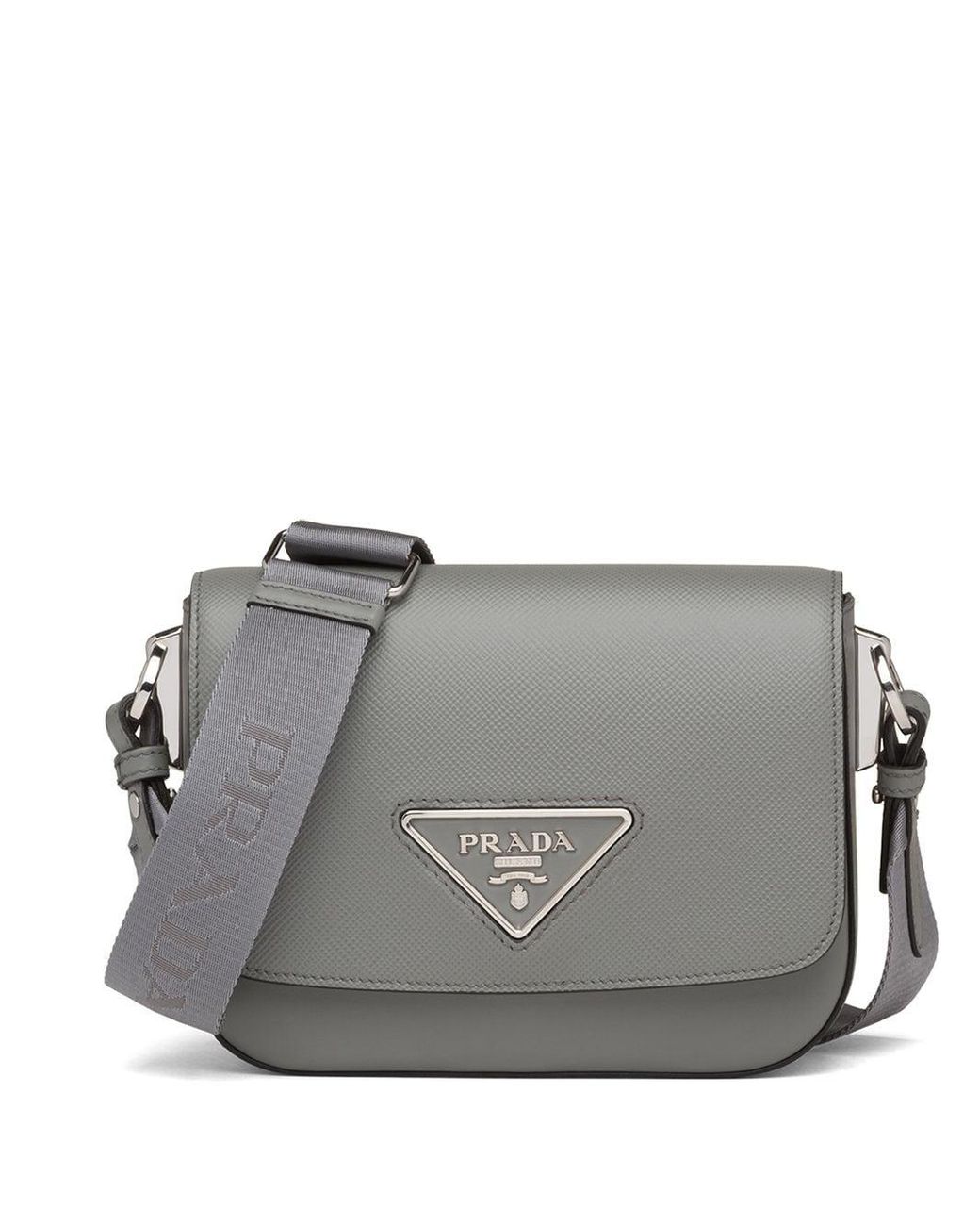 Prada Identity Crossbody Bag in Gray | Lyst